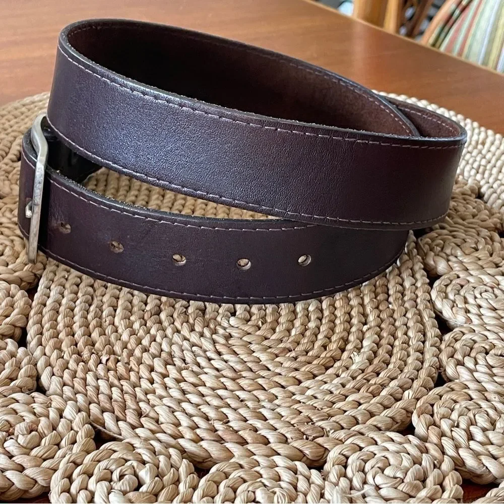 Oxford New York Genuine Cowhide Men's Dark Brown Leather Belt M/L 38-40